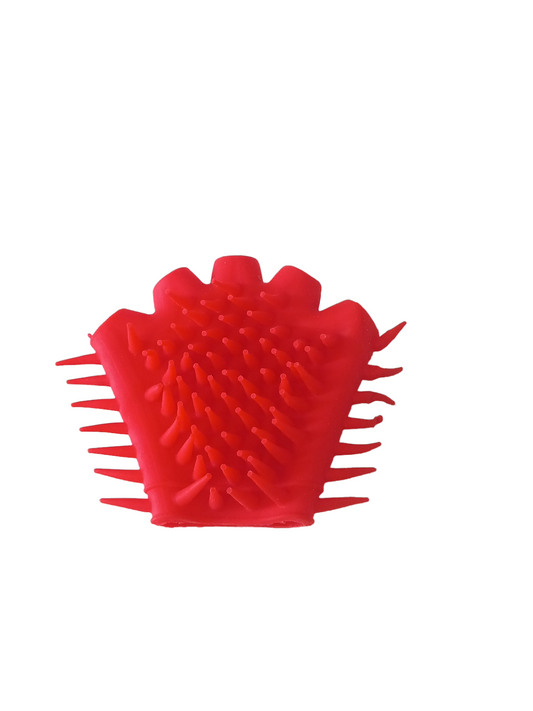 Gant de massage en silicone rouge