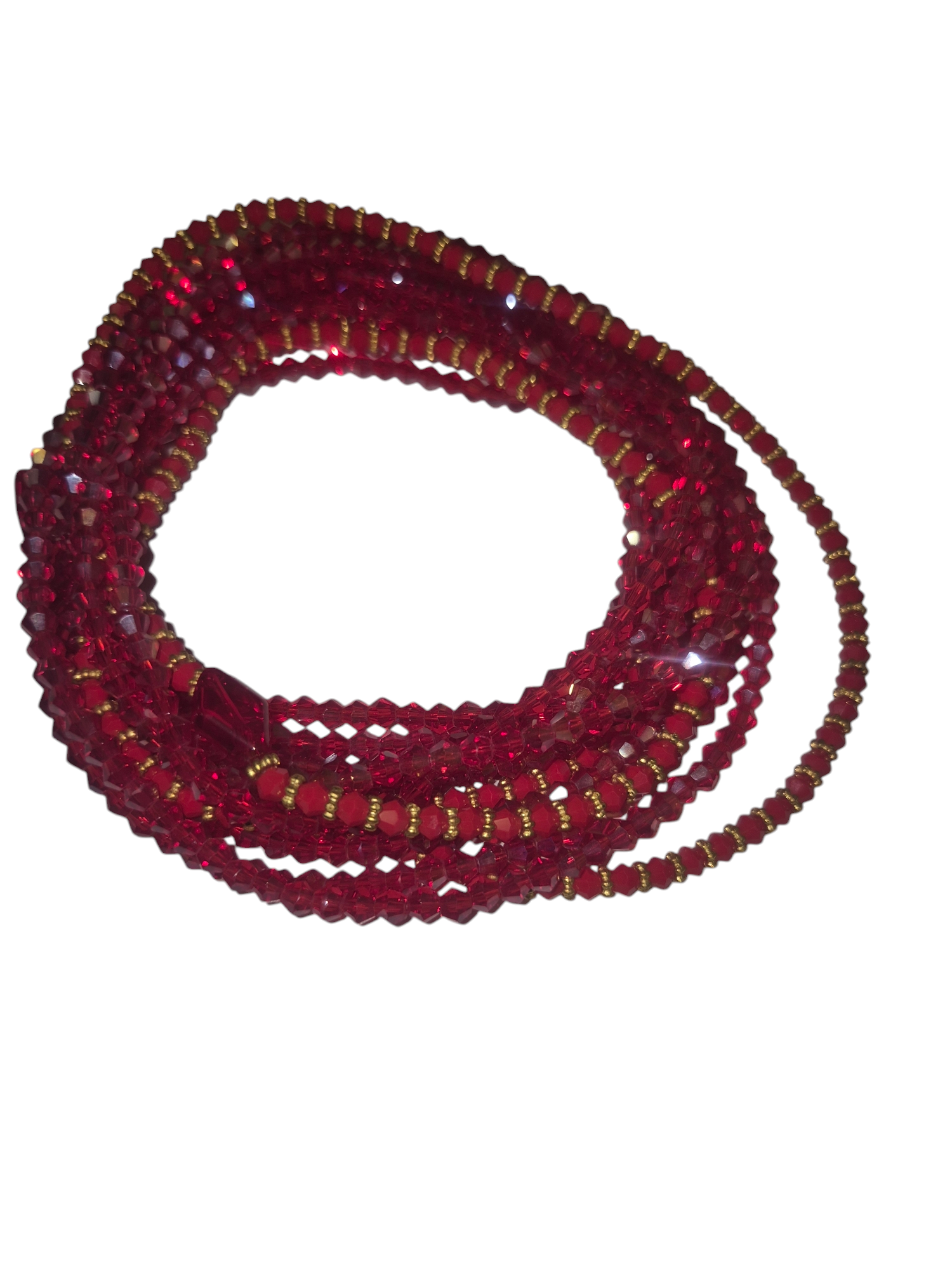 Bijoux de taille ou baya ensemble 4 pièces rouge