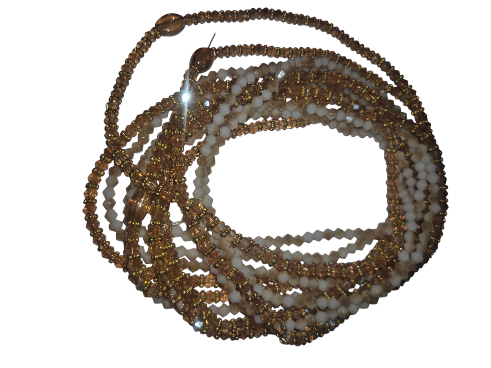 Bijoux de taille ou baya ensemble 4 pieces dorée et blanc