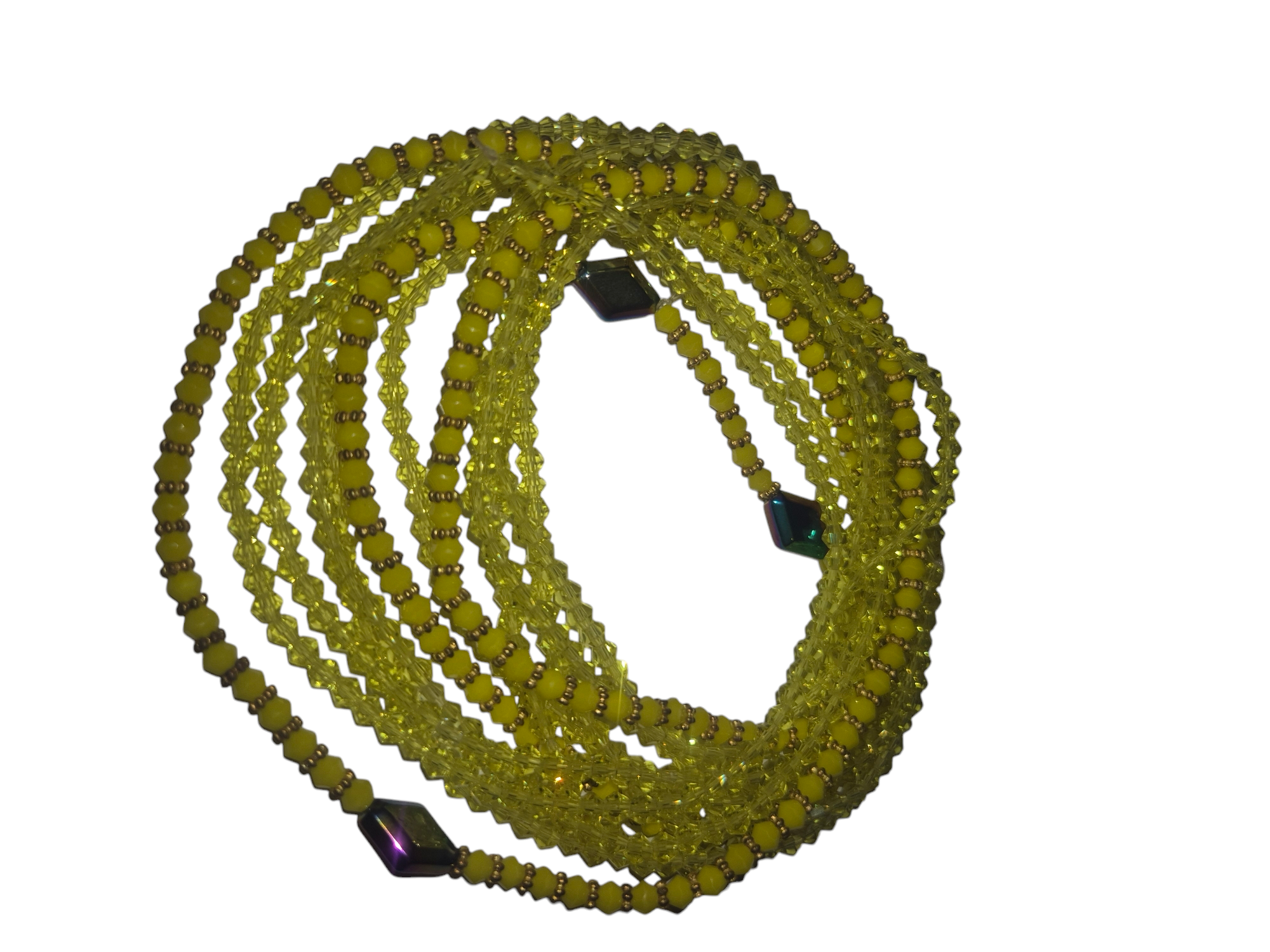 Bijoux de taille ou baya ensemble 4 pièces jaunes