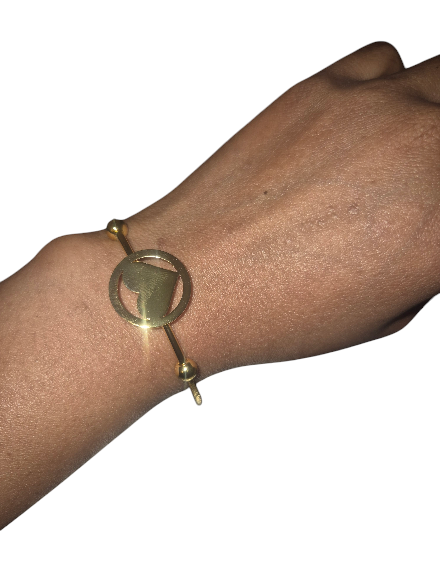 Bracelet plaquée or en forme de coeur